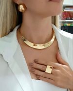 سرویس طوق کلویاترا زرد براق
